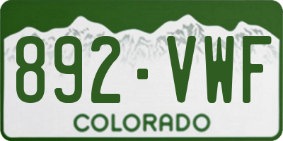 CO license plate 892VWF