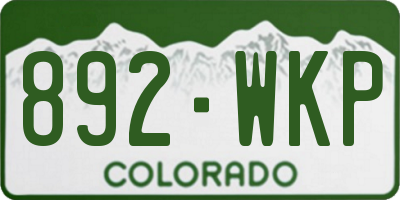CO license plate 892WKP