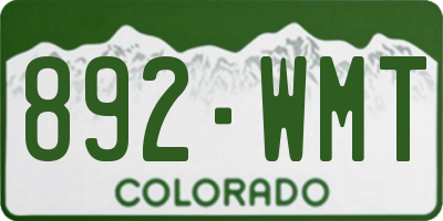 CO license plate 892WMT
