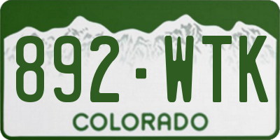 CO license plate 892WTK