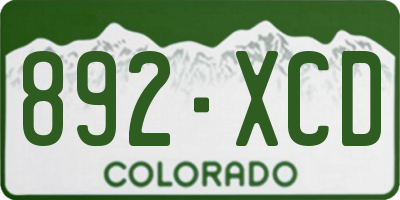 CO license plate 892XCD