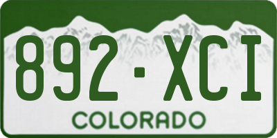 CO license plate 892XCI