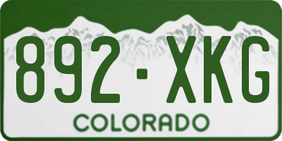 CO license plate 892XKG