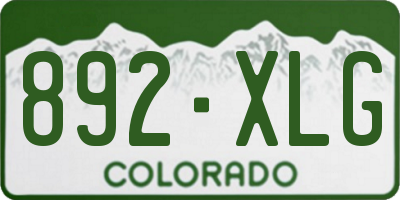 CO license plate 892XLG