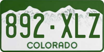 CO license plate 892XLZ