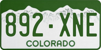 CO license plate 892XNE