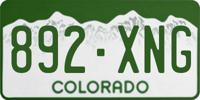 CO license plate 892XNG