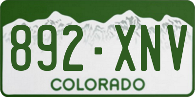 CO license plate 892XNV