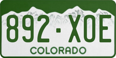 CO license plate 892XOE