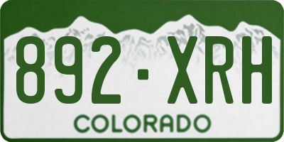 CO license plate 892XRH