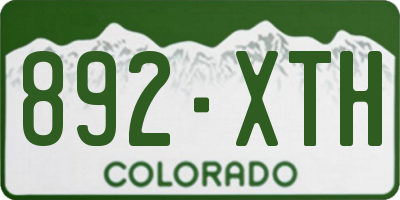 CO license plate 892XTH