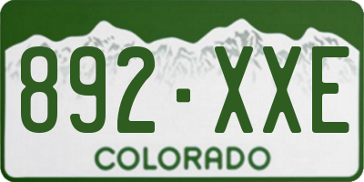 CO license plate 892XXE