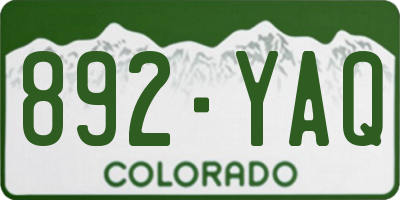CO license plate 892YAQ