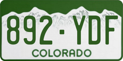 CO license plate 892YDF
