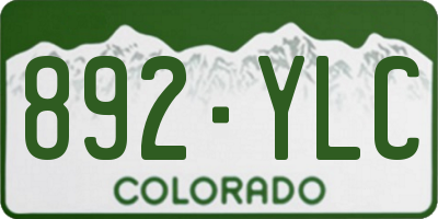 CO license plate 892YLC