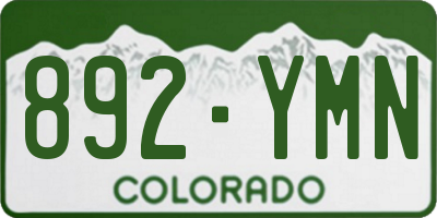 CO license plate 892YMN