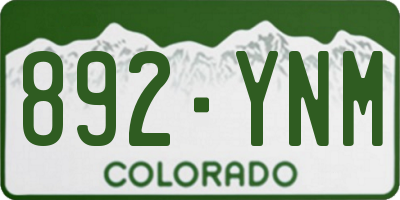CO license plate 892YNM