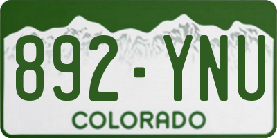 CO license plate 892YNU