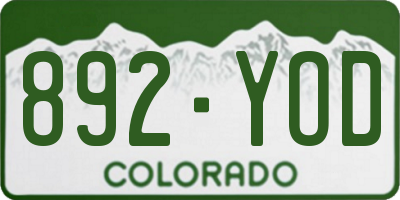 CO license plate 892YOD