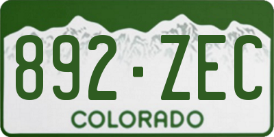 CO license plate 892ZEC