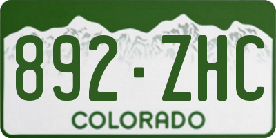 CO license plate 892ZHC