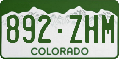 CO license plate 892ZHM