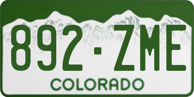 CO license plate 892ZME