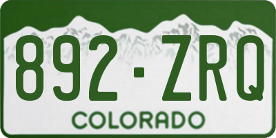 CO license plate 892ZRQ