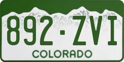 CO license plate 892ZVI