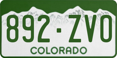 CO license plate 892ZVO