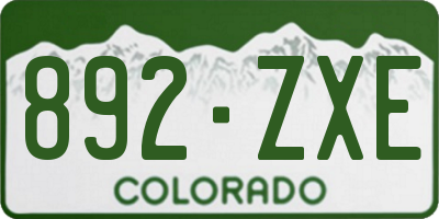 CO license plate 892ZXE