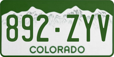 CO license plate 892ZYV
