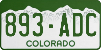 CO license plate 893ADC