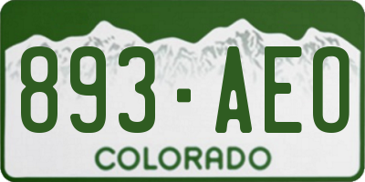 CO license plate 893AEO