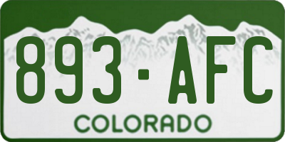 CO license plate 893AFC