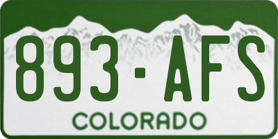 CO license plate 893AFS