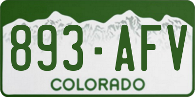 CO license plate 893AFV