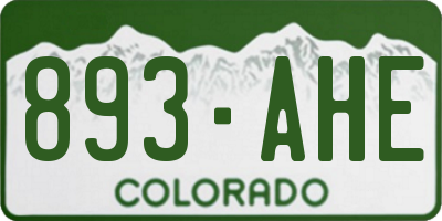 CO license plate 893AHE