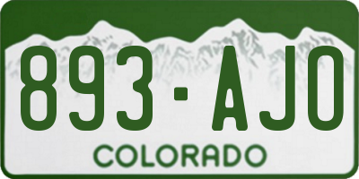 CO license plate 893AJO