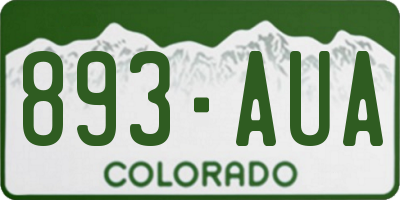 CO license plate 893AUA