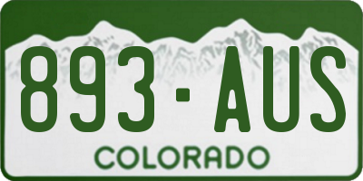 CO license plate 893AUS