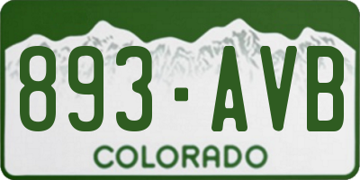 CO license plate 893AVB