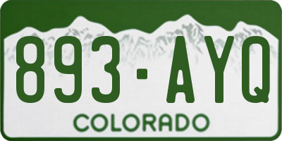 CO license plate 893AYQ