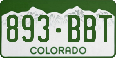 CO license plate 893BBT