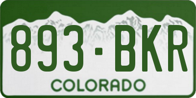 CO license plate 893BKR