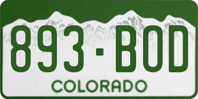 CO license plate 893BOD