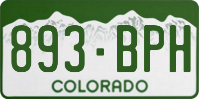 CO license plate 893BPH