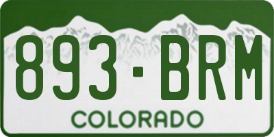 CO license plate 893BRM