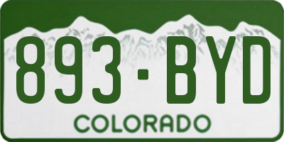 CO license plate 893BYD