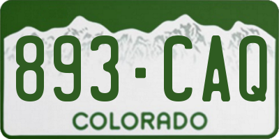 CO license plate 893CAQ